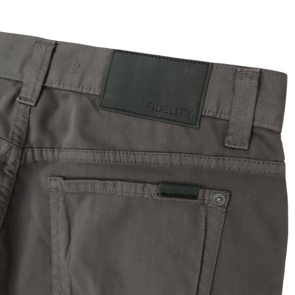 Fidelity Denim Pants Mens 33x35 Gray Flat Front Straight Leg Twill Stretch - Picture 7 of 12